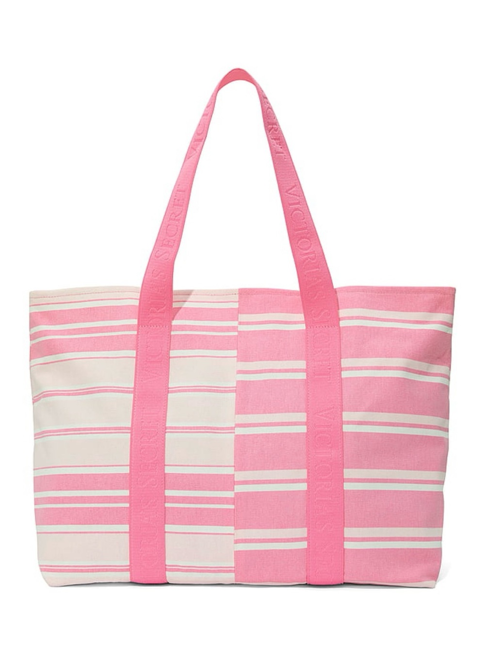 New Pink Victoria’s Secret Heritage Striped Canvas Tote Bag Purse